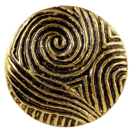 Round Wave Shape Antique Golden Aluminium Cabinet Knob